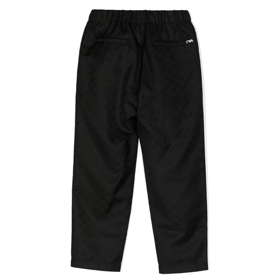 KIDS21 Black Logo Embossed Trousers for Kids - Stylish & Comfortable