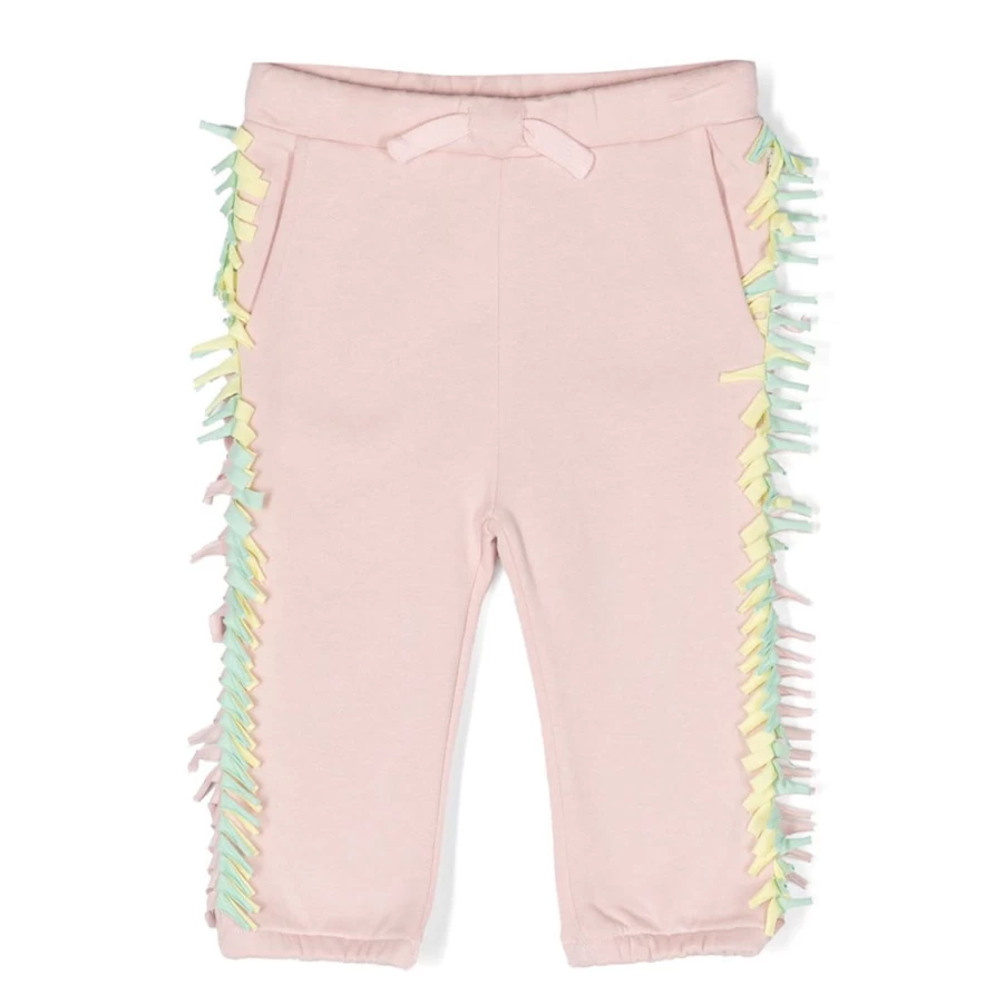 KIDS21 Pink Fringed Fleece Joggers for Kids - Soft & Comfortable Lounge Pants