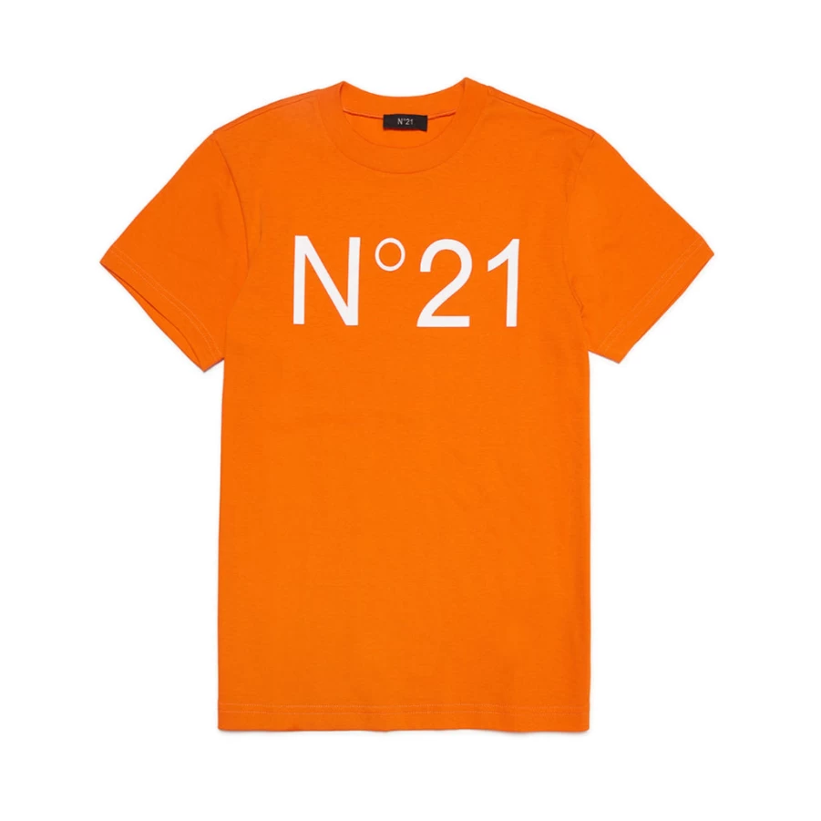 KIDS21 Orange Logo T-Shirt for Kids - Comfortable Cotton Tee with Branded Design
