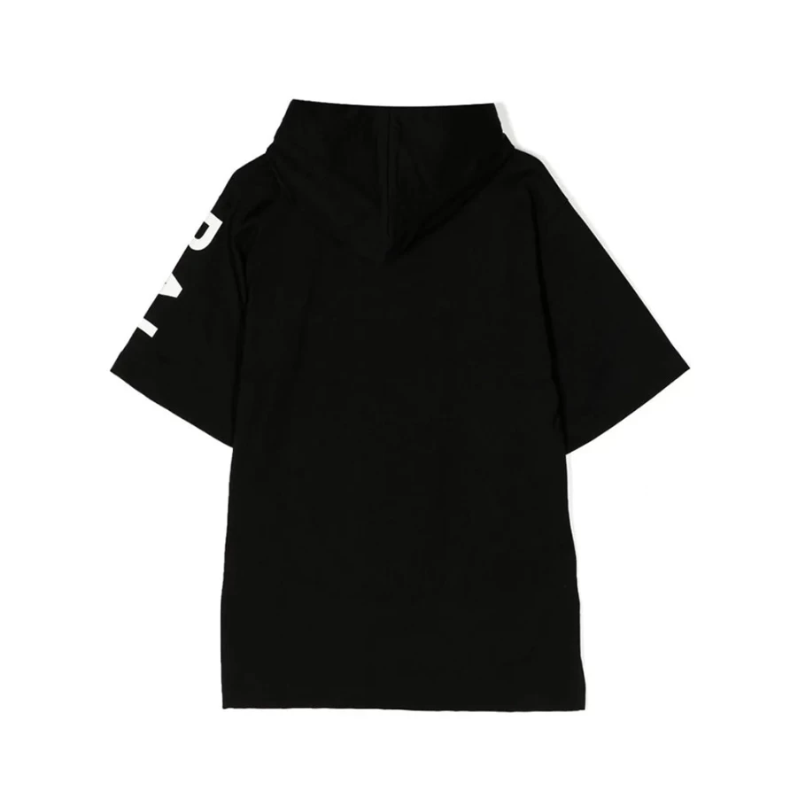 "KIDS21 Black Hooded Dress for Kids - Stylish & Comfortable"