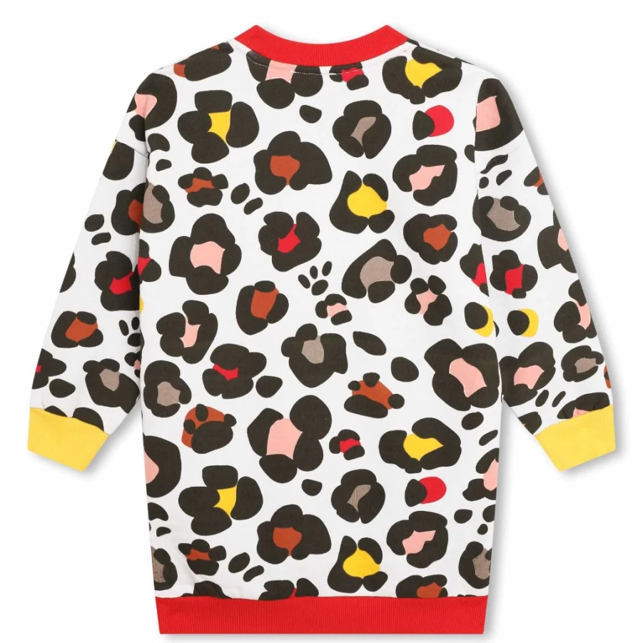 "KIDS21 Leopard Print Multi-Colored Dress for Kids – Stylish Animal Pattern Dress"