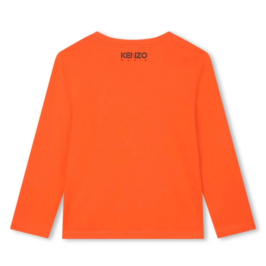 KIDS21 Peach Boke Badge Long Sleeve T-Shirt for Kids - Soft Cotton Comfortable Top