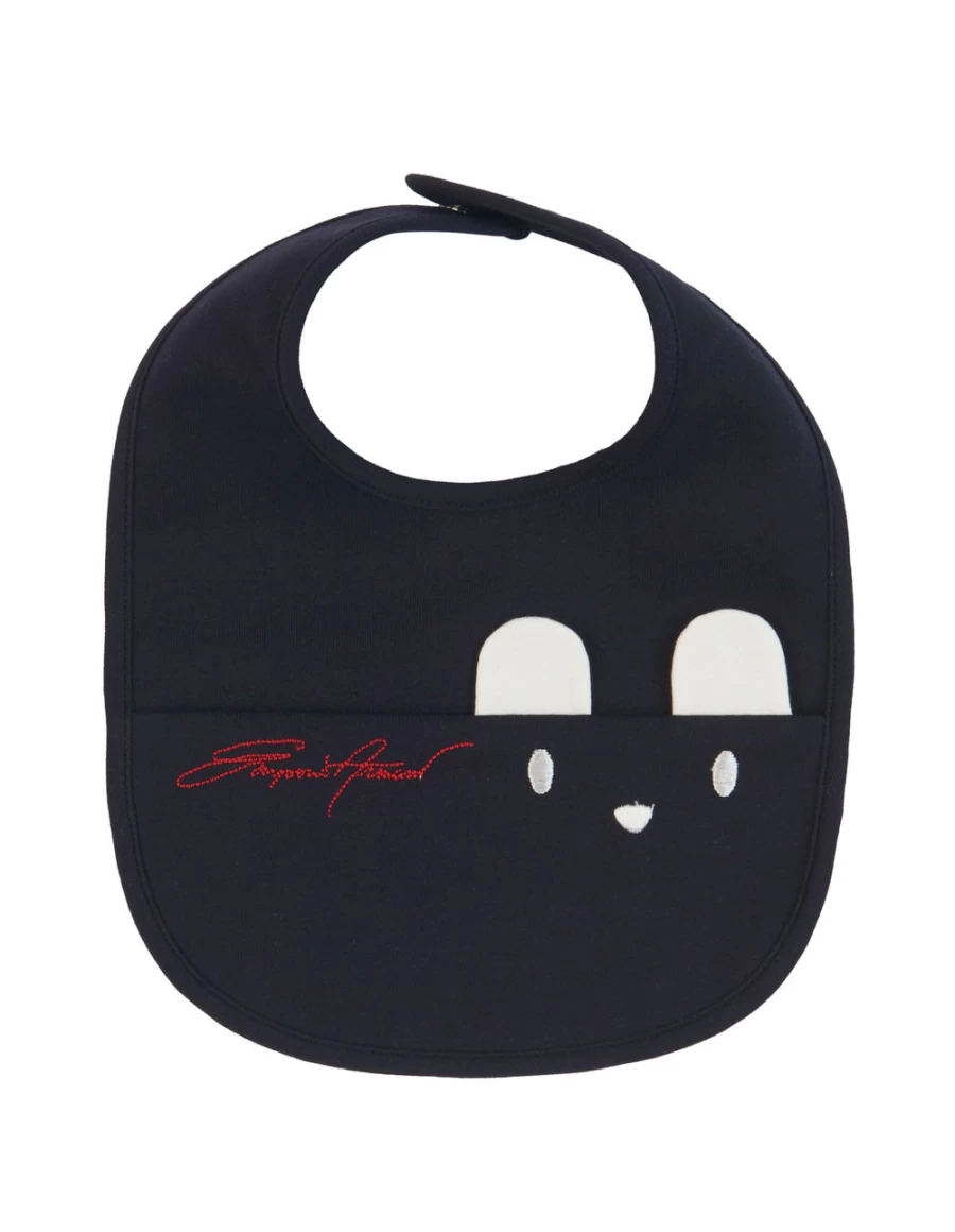 KIDS21 Navy Blue Logo Bib for Babies and Toddlers - Adjustable Soft Cotton Bibs