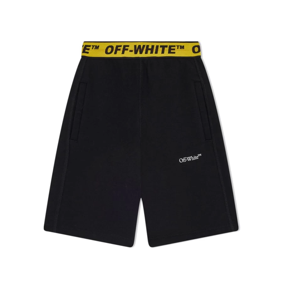 KIDS21 Black Industrial Logo Band Sweatpants for Men and Women - Comfortable Casual Shorts