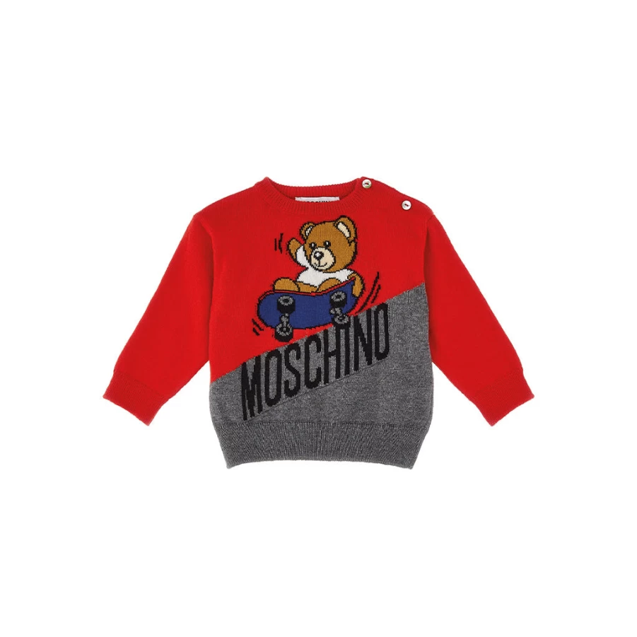 "KIDS21 Red Bear Sweater for Kids - Cute Animal Print Pullover"