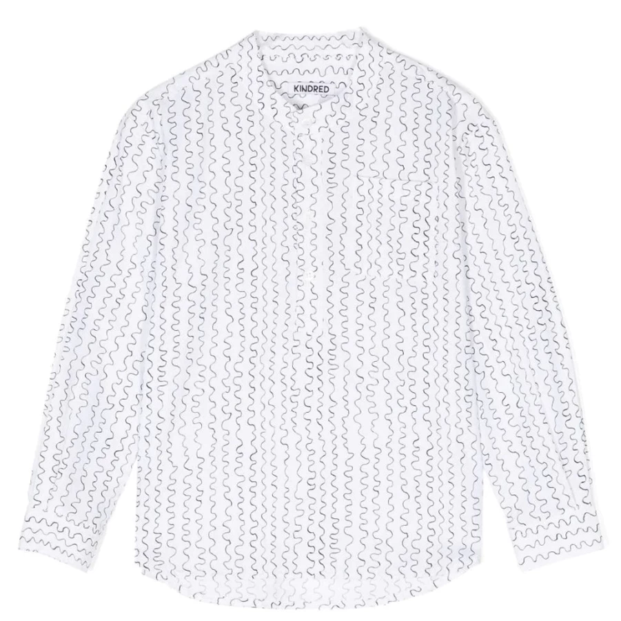 KIDS21 Black Wave-Print Long Sleeve Shirt for Kids - Stylish and Comfortable