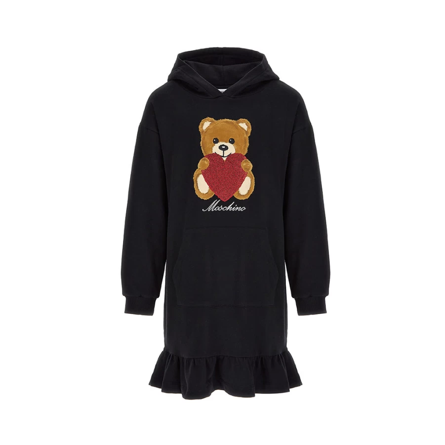 KIDS21 Black Fleece Bear Dress for Kids - Soft Plush Teddy Outfit