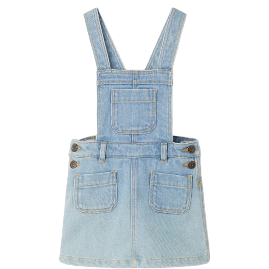 "KIDS21 Indigo Denim Pinafore Dress for Kids - Stylish and Comfortable"