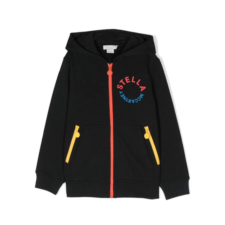 KIDS21 Black Graphic Logo Sports Cardigan for Kids - Stylish & Comfortable