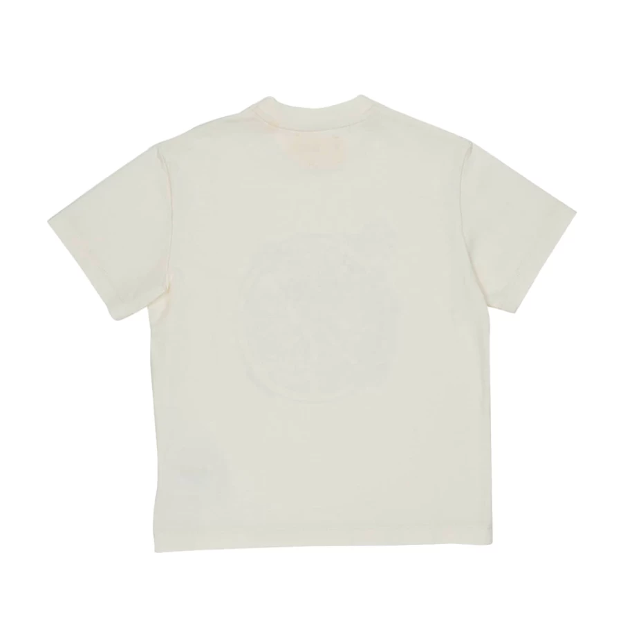"KIDS21 Peace Logo Ivory T-Shirt for Kids - Soft Cotton Casual Tee"
