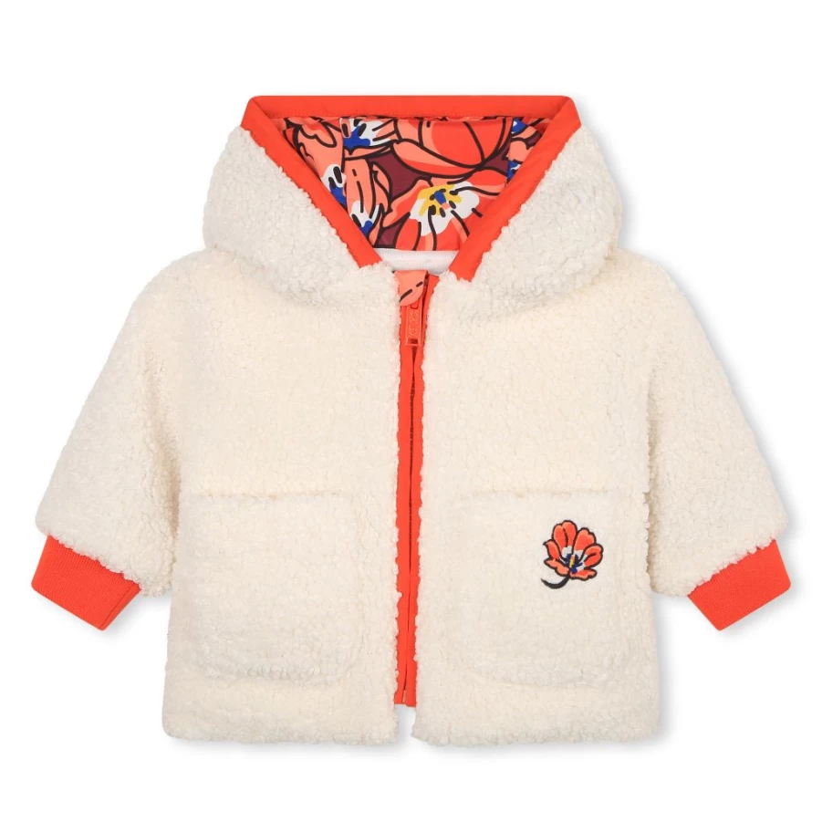 KIDS21 Ivory Logo Hooded Jacket for Kids - Kenzo Style Pullover