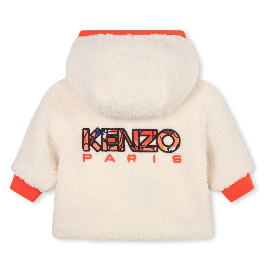 KIDS21 Ivory Logo Hooded Jacket for Kids - Kenzo Style Pullover