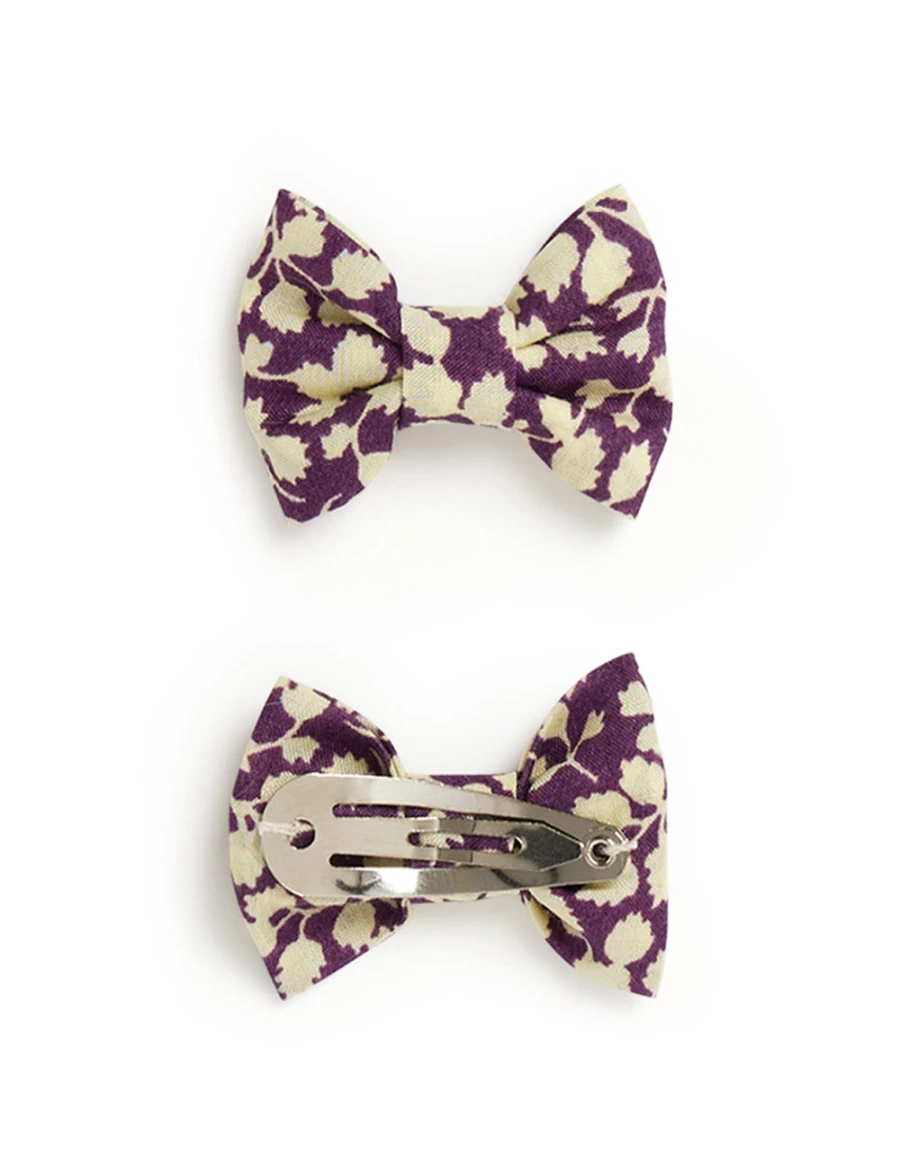 Purple Bow Hair Clips Set for Kids by KIDS21 - Cute Girls Hair Accessories
