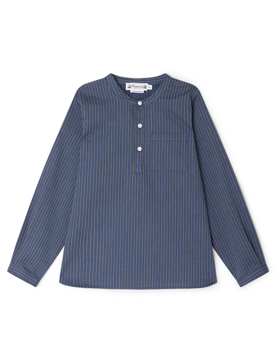 KIDS21 Navy Twill Artist Shirt for Kids - Premium Embroidered Casual Wear