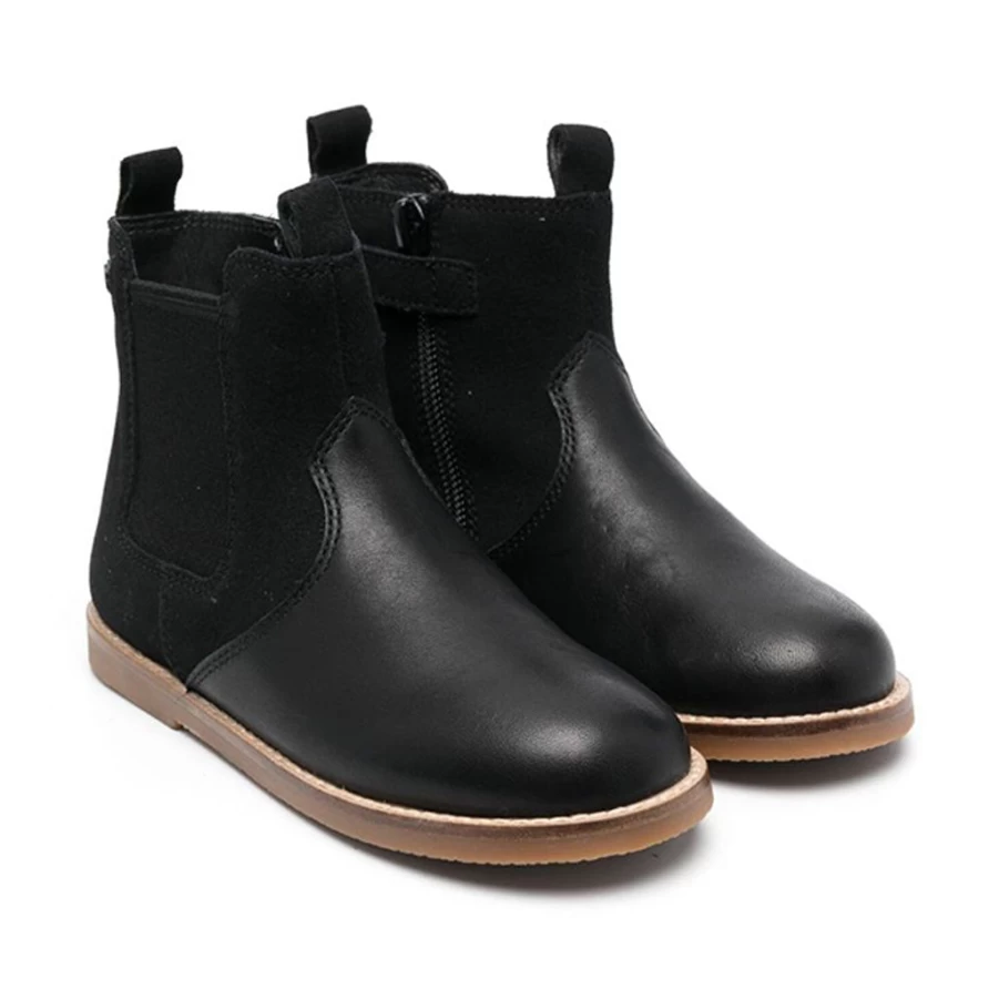 KIDS21 Savina Black Boots for Kids - Stylish & Comfortable Footwear