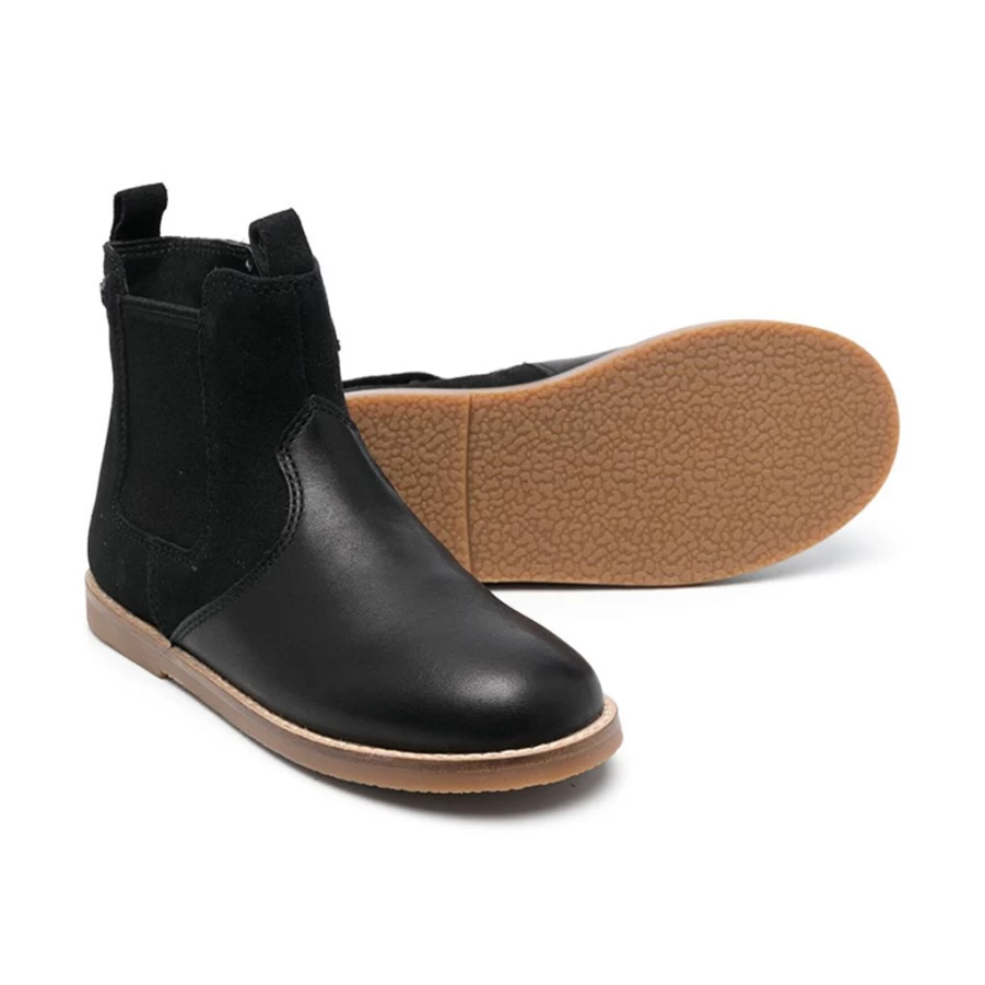 KIDS21 Savina Black Boots for Kids - Stylish & Comfortable Footwear