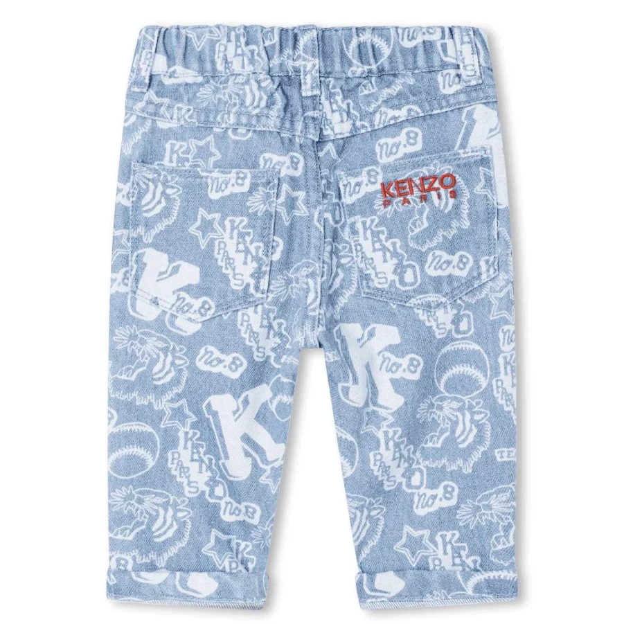 "KIDS21 Light Blue Baseball Allover Print Trousers for Kids"