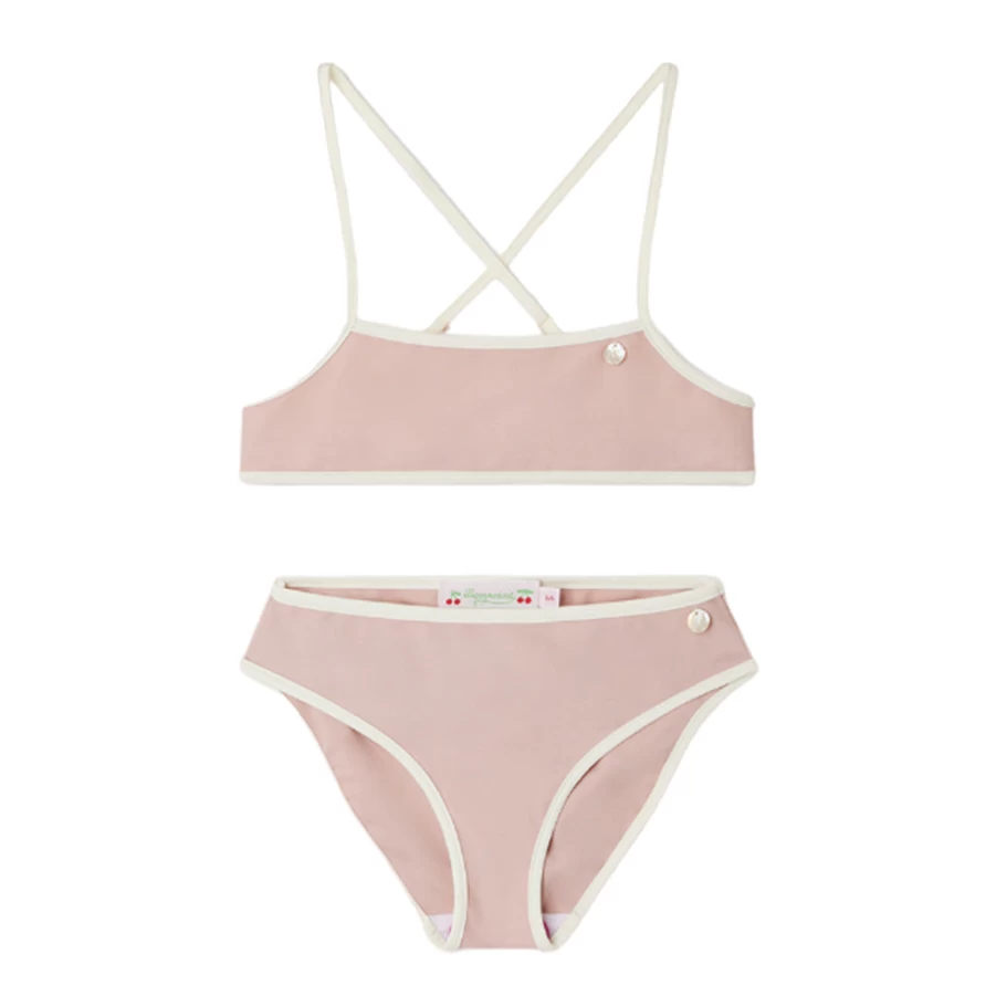 KIDS21 Girls' Pink Two-Piece Swimwear | Trendy Bikini Set for Kids