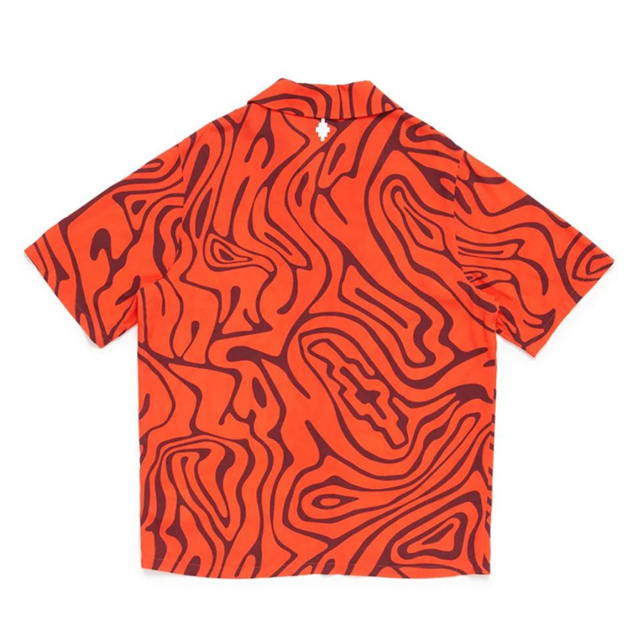 KIDS21 Orange AOP Fluid Hawaiian Shirt for Kids - Tropical Print Short Sleeve Shirt