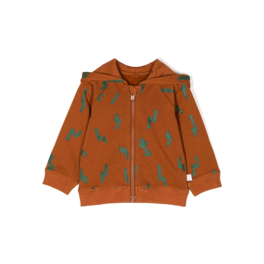 KIDS21 Green Bear Print Hooded Cardigan for Kids Cozy Fleece Jacket