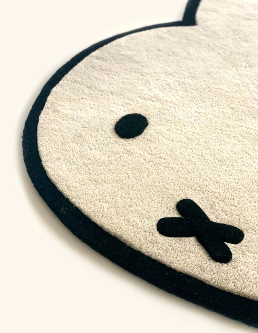 KIDS21 Miffy Rabbit Ivory Nursery Rug for Kids Room Decor Soft Playmat