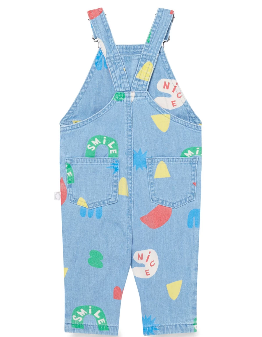KIDS21 Blue Shapes Dungaree for Kids - Stylish and Comfortable Denim Overalls