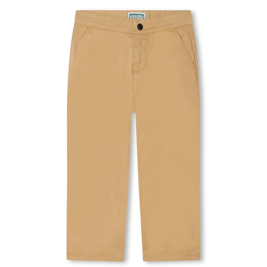 KIDS21 Brown Kids' Badge Trousers | Kenzo-Inspired Design