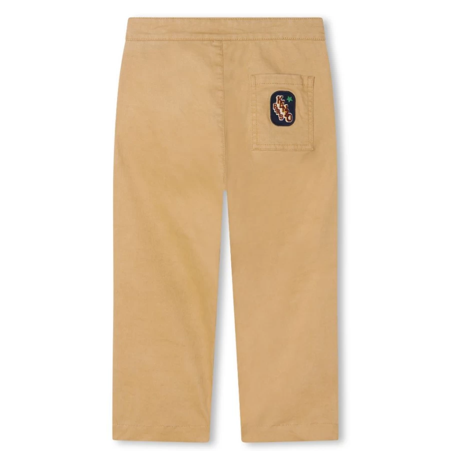 KIDS21 Brown Kids' Badge Trousers | Kenzo-Inspired Design