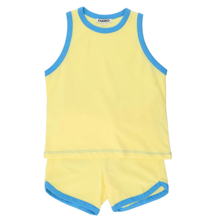 "KIDS21 Yellow Tank Top and Shorts Set for Kids"