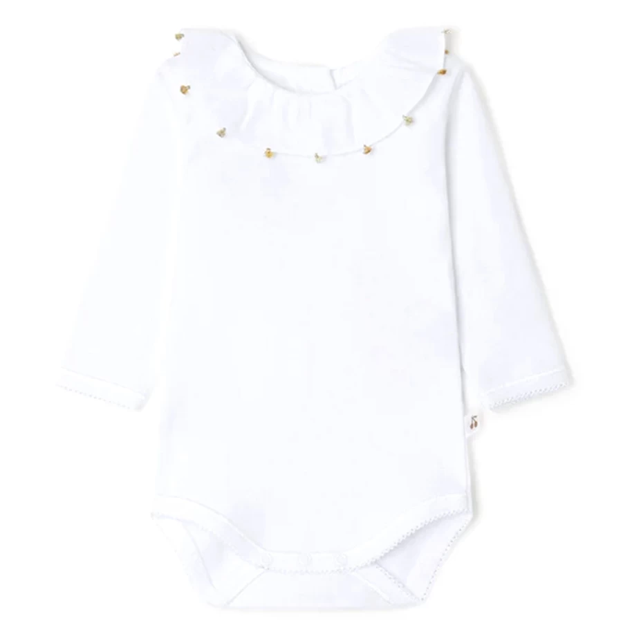 KIDS21 White April Bodysuit for Kids - Comfortable & Stylish Baby Bodysuit