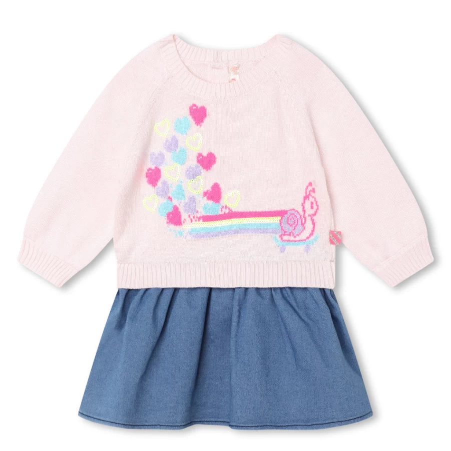 KIDS21 Pink Chambray Skirt Dress for Girls - Casual Summer Outfit
