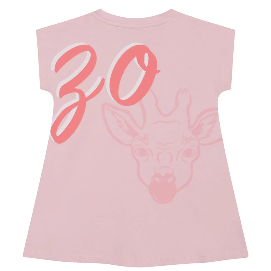 KIDS21 Pink Iconic Logo Print Jersey Dress for Kids