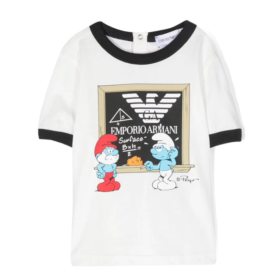 KIDS21 White Smurfs Graphic T-Shirt for Kids - Fun Cartoon Character Tee