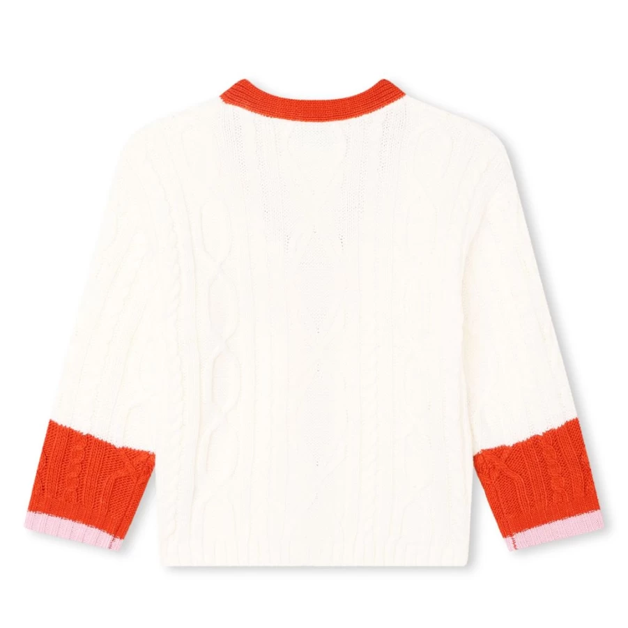 KIDS21 Ivory Knitted Cardigan with Embroidered Badge for Kids