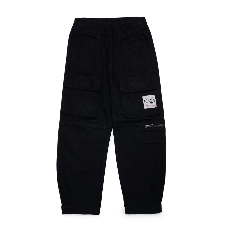 KIDS21 Black Logo Sweatpants for Kids - Comfortable Casual Joggers