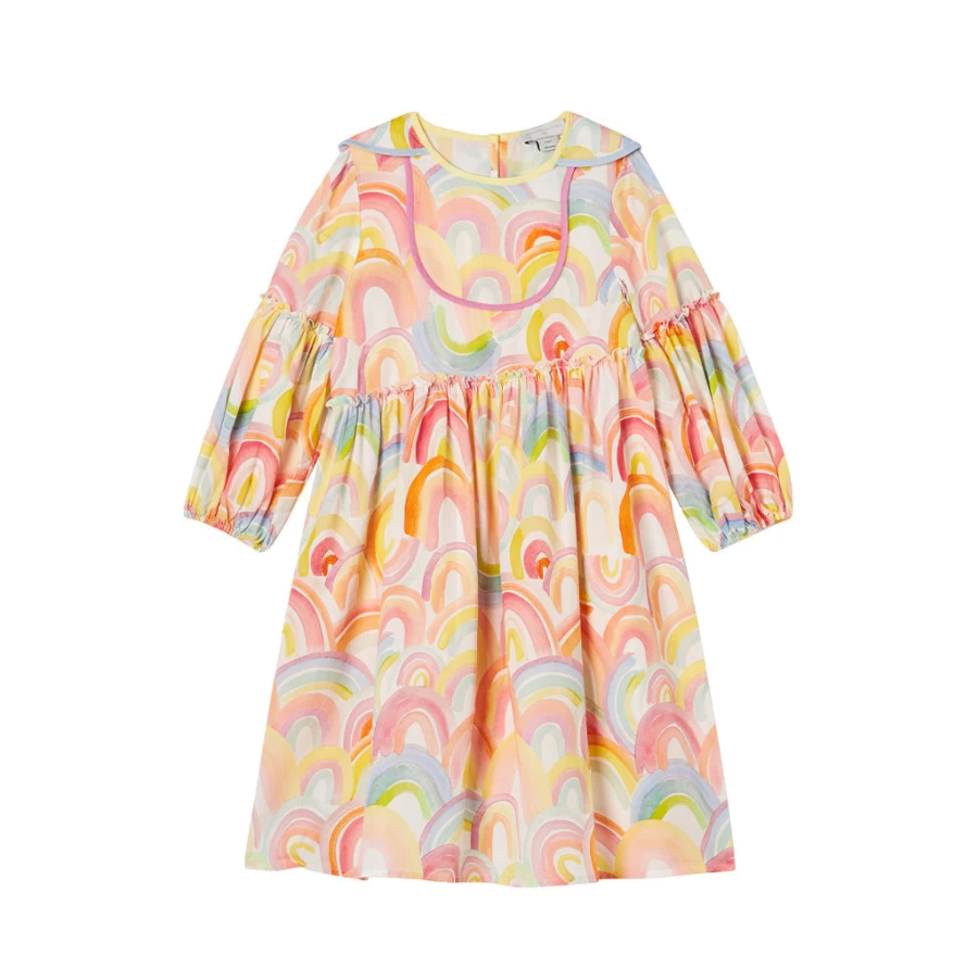 "KIDS21 Multi-Colored Rainbow Dress for Kids - Vibrant & Playful Style"