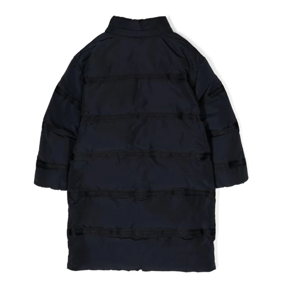 KIDS21 Navy Logo Puffer Jacket for Kids - Warm Winter Coat with Embroidered Branding