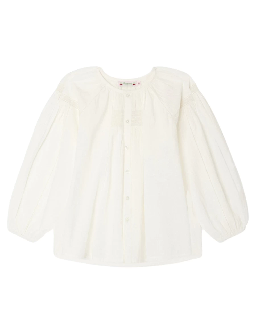 KIDS21 White Threaded Blouse for Girls - Stylish & Comfortable Top
