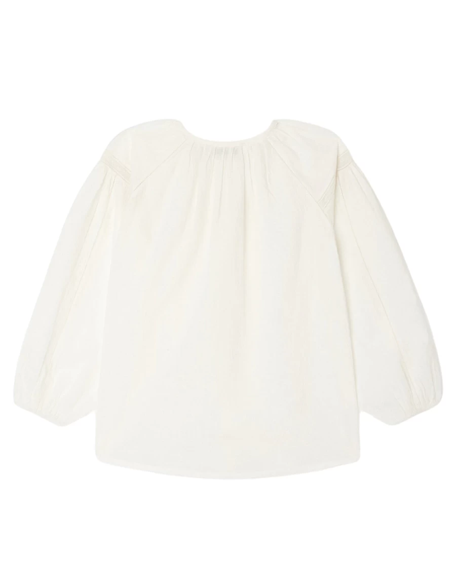 KIDS21 White Threaded Blouse for Girls - Stylish & Comfortable Top