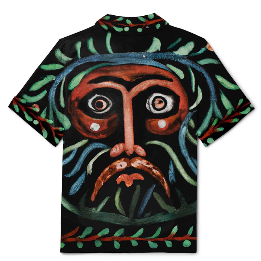 KIDS21 Multi-Colored Green Man Short Sleeve Shirt for Kids - Vibrant Printed Casual Top