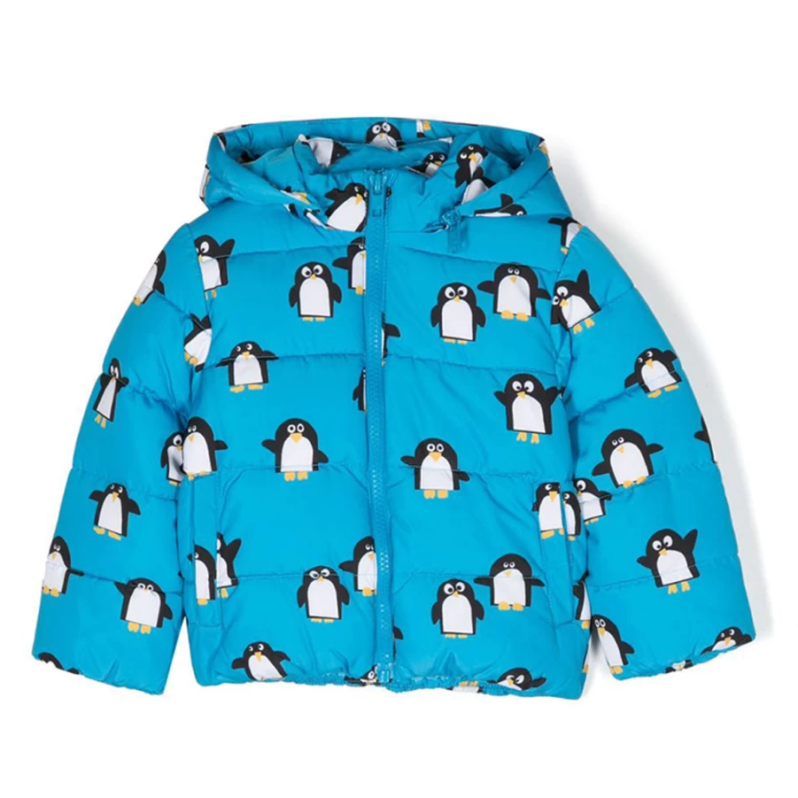 "KIDS21 Multi-Colored Penguin Puffer Jacket for Kids – Warm Winter Coat"