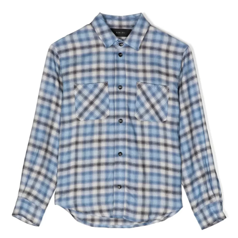 KIDS21 Light Blue Logo Flannel Shirt for Kids - Soft & Stylish Plaid Button-Up