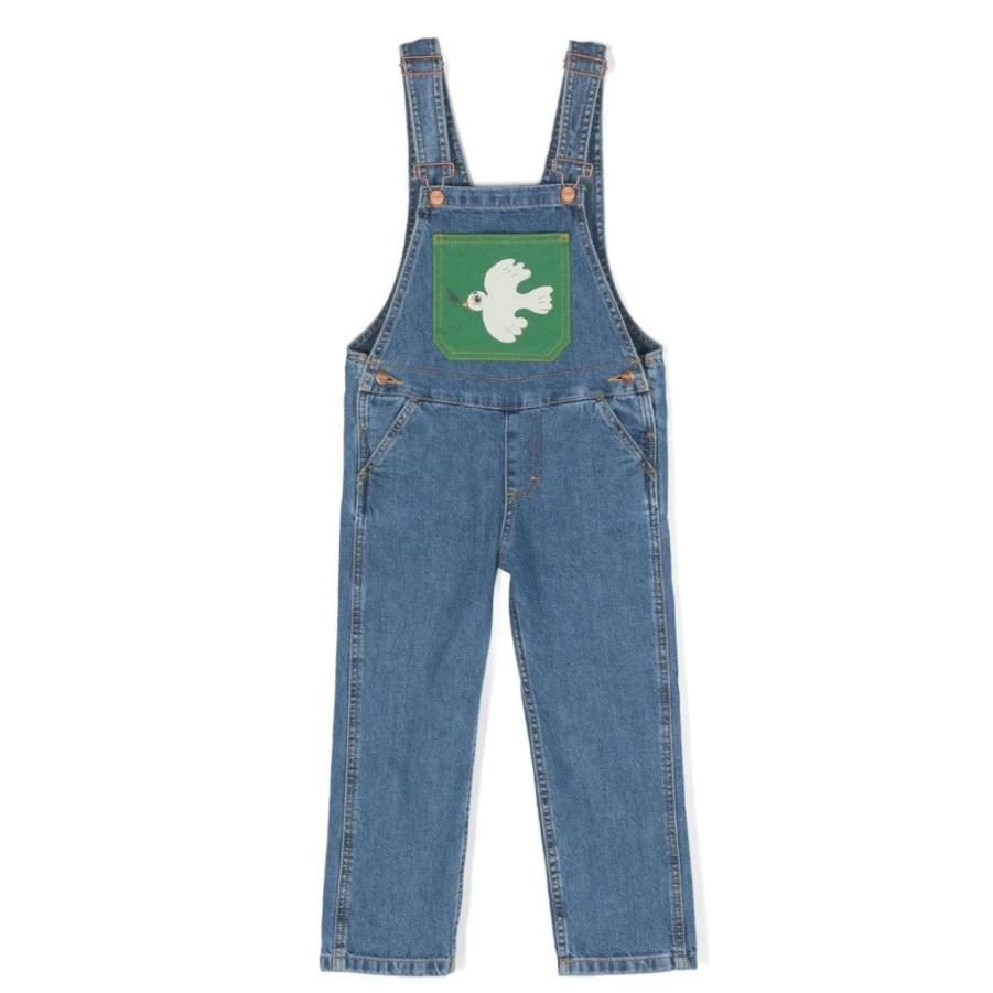 KIDS21 Indigo Wrangler Peace Dove Dungaree for Kids - Stylish Denim Overalls