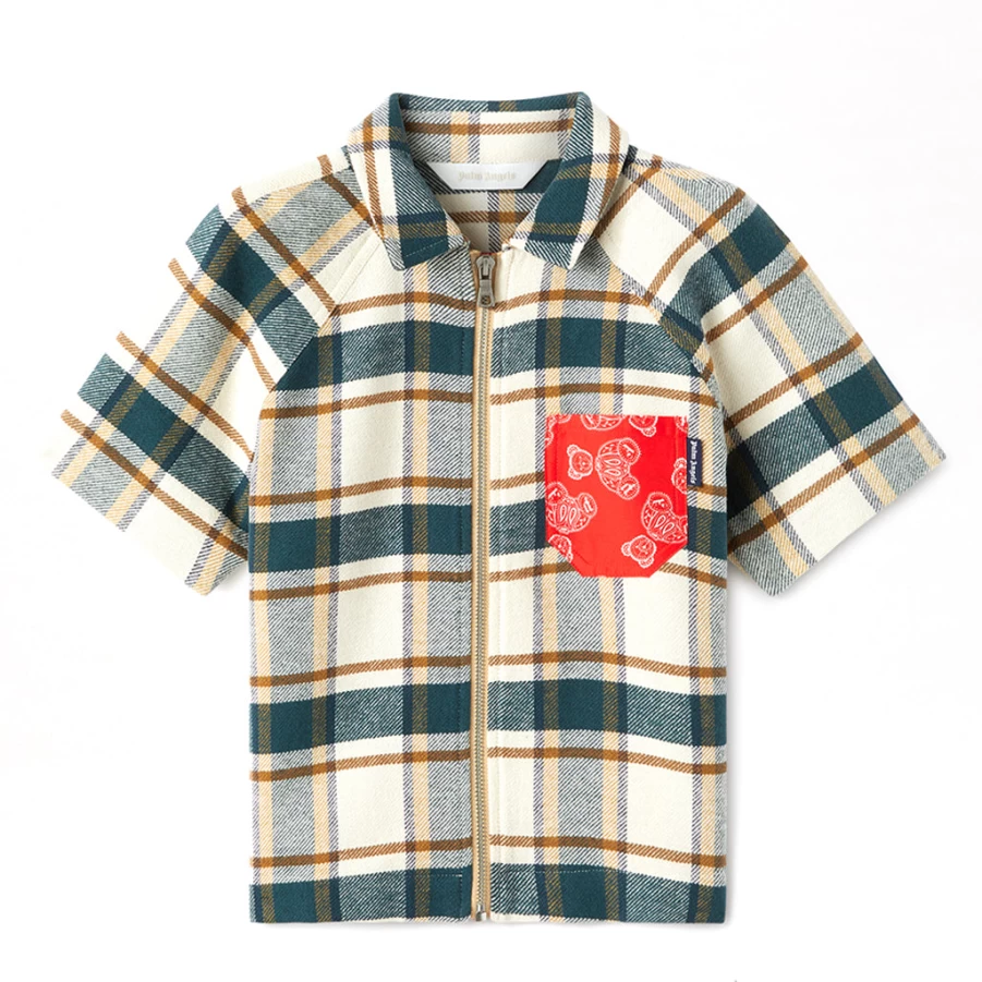 KIDS21 Paisley Print Checkered Bear Shirt for Kids - Multi-Colored Casual Top