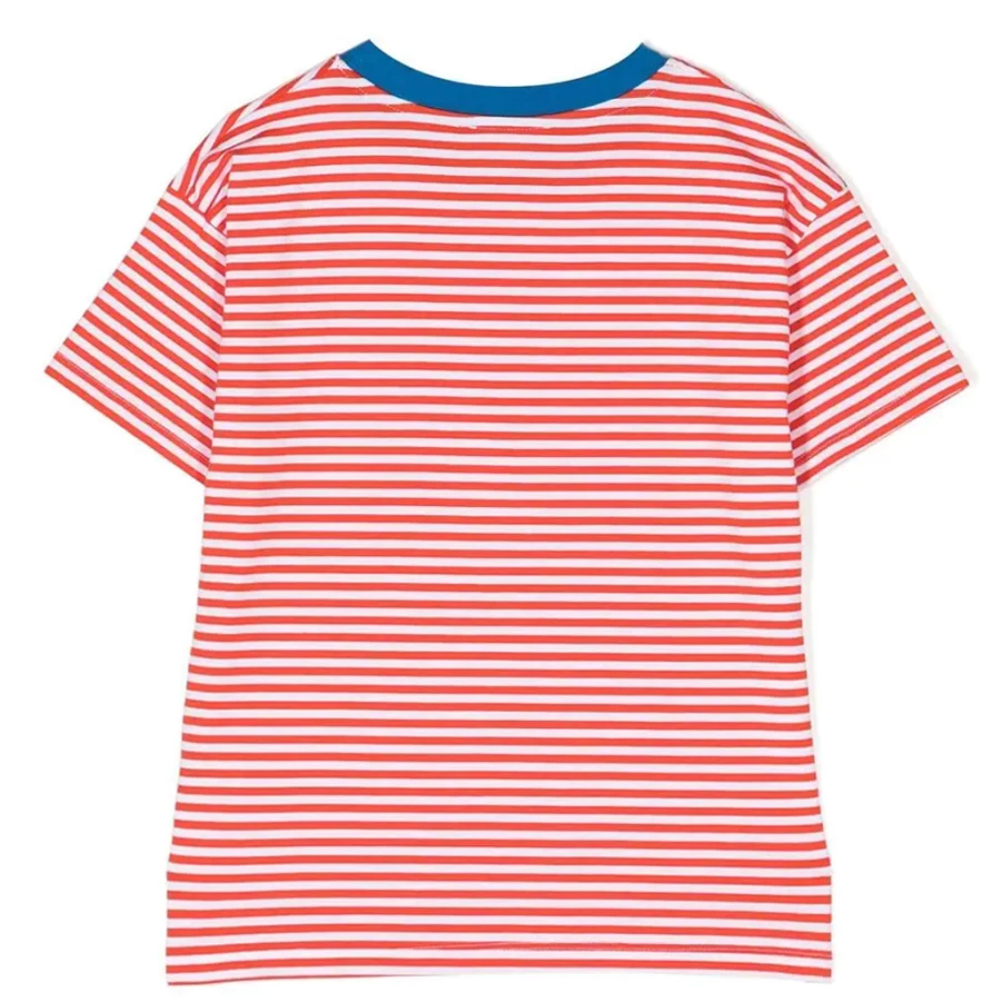 "KIDS21 Red Horizontal Striped T-Shirt for Kids - Soft Cotton Casual Tee"