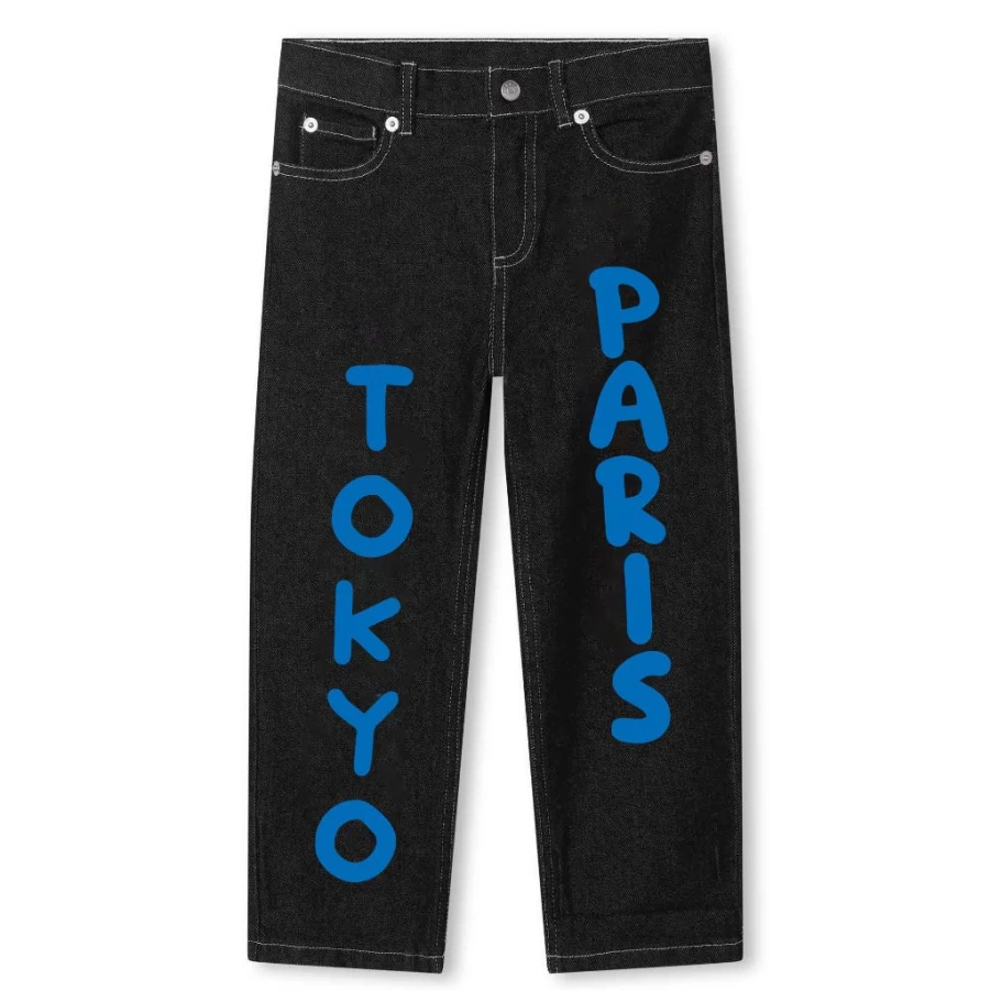 KIDS21 Black Tokyo Paris Denim Trousers for Kids - Stylish & Comfortable Jeans