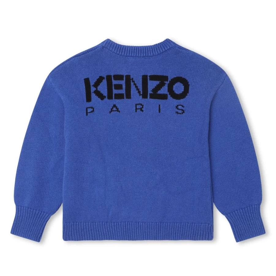 KIDS21 Blue Floral Pullover Sweater for Kids - Boke Flower Knit Top