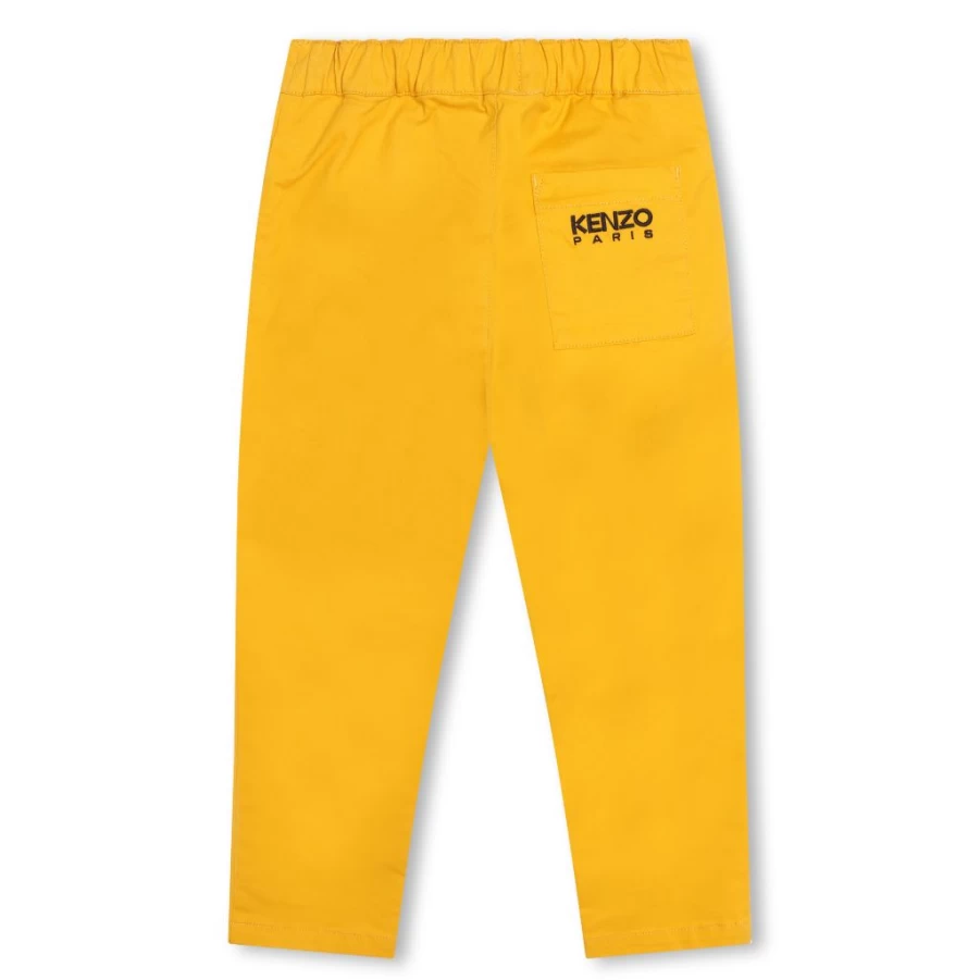 KIDS21 Yellow Twill Trousers with Logo Design for Kids