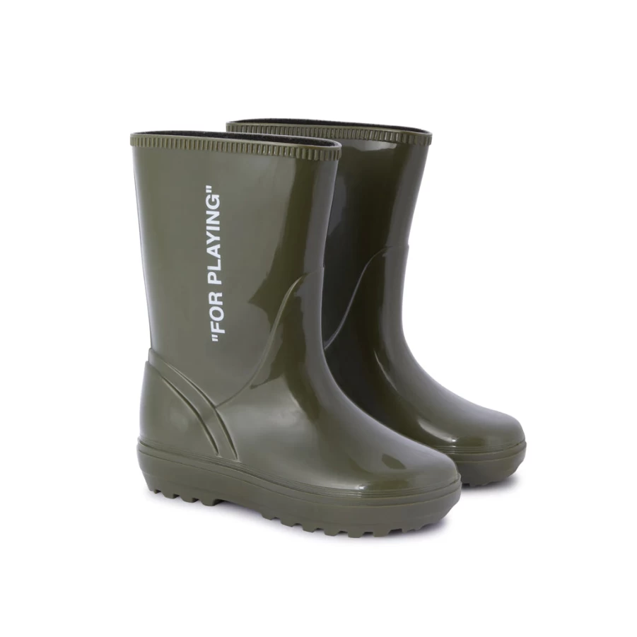 KIDS21 Kids' Khaki Rubber Play Boots for Outdoor Activities and Puddle Jumping
