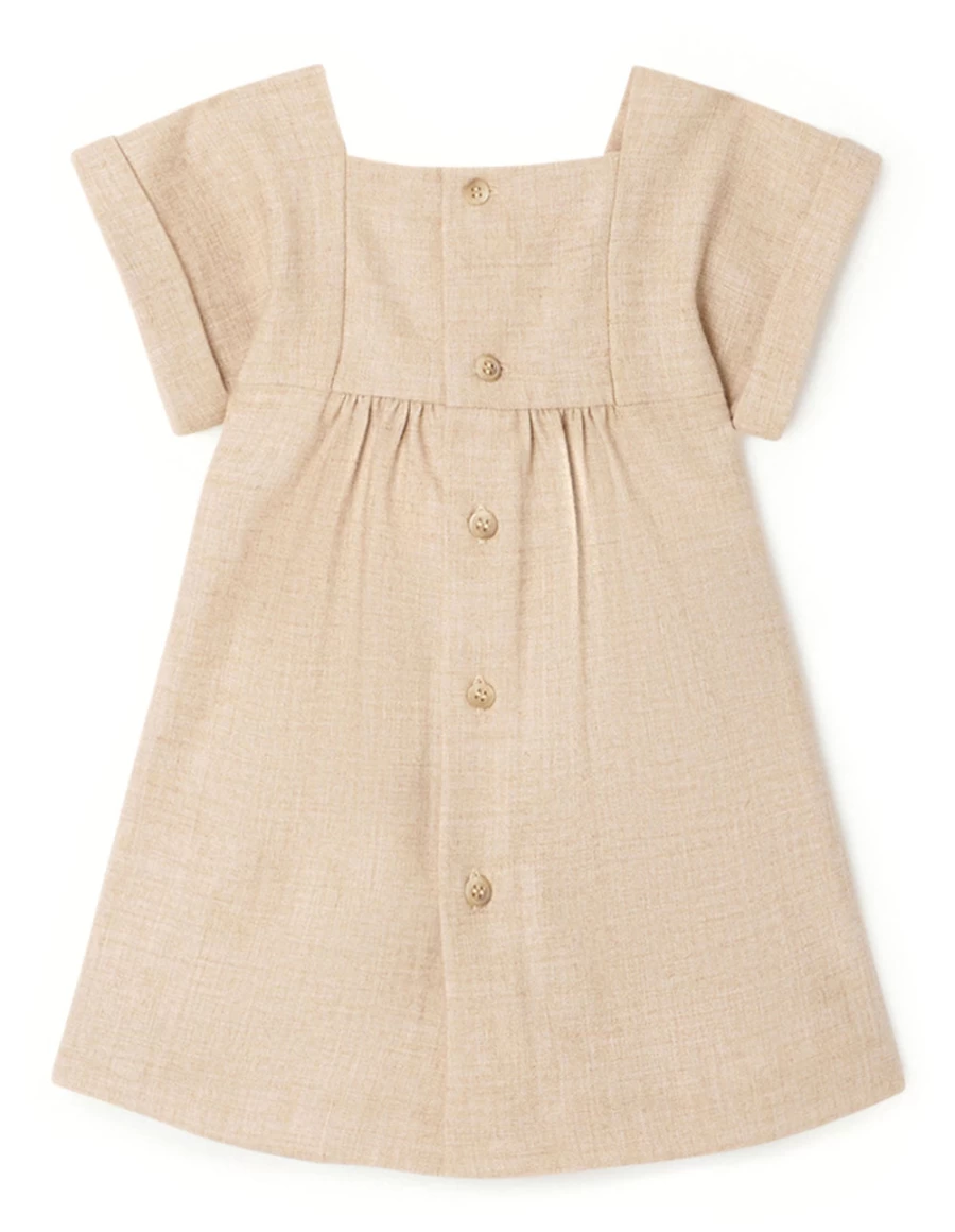 KIDS21 Peach Pais Dress for Kids - Floral Summer Dress for Girls
